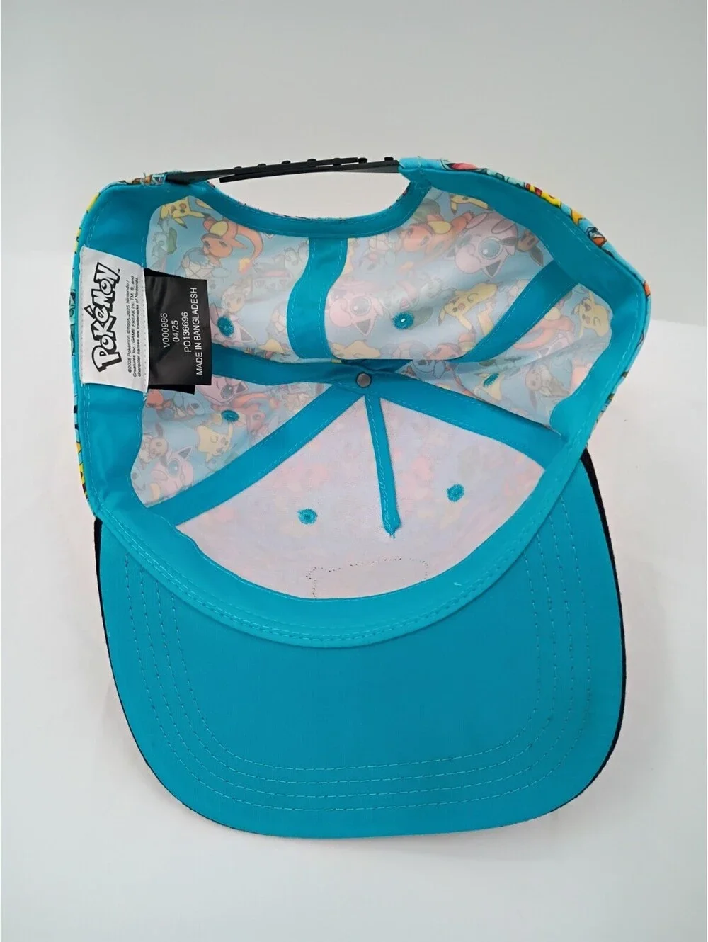 Pokemon All Over Print Hat Cap Youth OS Snapback Pikachu Charizard Squirtle